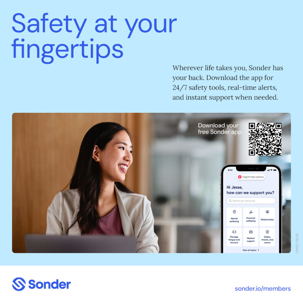 Social tile: Stay safe with Sonder